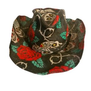 Peter Grimm Skull/Roses Cowboy Hat
